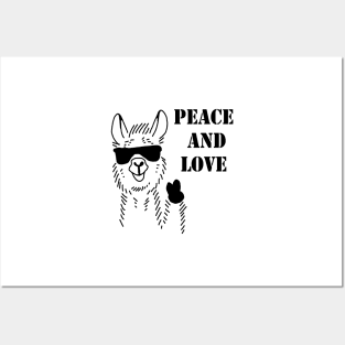 Lama peace and love Posters and Art